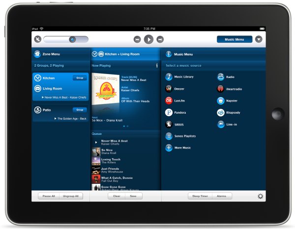 Sonos Controller iPad app - Connected